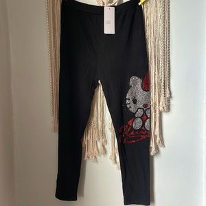 Big Girls Black Hello Kitty Leggings